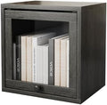 FUSUNBAO Magic DIY Cube Storage Organizer Stackable Cubes for Home Books Clothes Toy-Modular Cubby Storage System-Office Cubical-Bookcase Closet(French Oak, Glass Door Cube) by FUSUNBAO