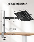 HUANUO Laptop Desk Mount - 17' to 32' Monitor Arm - Image 3
