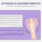 Mouse Pad Desk Pad Protector, Keyboard Wrist Rest + Mouse Pad Wrist Rest +Coaster, Large Gaming Mouse Pad for Deskpc Computer Keyboard Laptop, XXL Desk Mat Writing Pad for Office and Home, Purple - Image 4