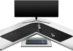 Mydours L-Shape Desk Pad, (38"+38") x13 Large PU Leather Corner Mat,Black by Mydours