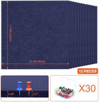 Cork Boards for Walls 48" x 36" Felt Board Alternative, 12 Pack Felt Wall Tiles Bulletin Board, Large Cork Board for Office Pin Board Tack Board Cork Boards - Image 2