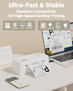 Labeer Bluetooth Thermal Shipping Label Printer, Wireless 4x6 Printer White - Image 2