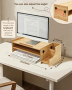 MyPlace Bamboo Monitor Stand Riser with Adjustable Height and Angle - Image 5