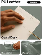 YSAGi Leather Desk Protector, Office Mat, Large Mouse Mat, Non-Slip PU Leather Blotter, Laptop Desk Mat, Waterproof Writing Pad for Office and Home(Dark Green, 63" x 17.2") - Image 3