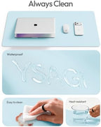 YSAGi Leather Desk Protector, Office Mat, Large Mouse Mat, Non-Slip PU Leather Blotter, Laptop Desk Mat, Waterproof Writing Pad for Office and Home(Baby Blue, 63" x 24") - Image 7