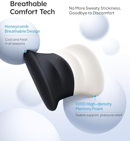 Wigoo Lumbar Support Pillow for Car-Office Chair, Black 1-Pack - Image 5