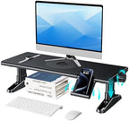 Computer Monitor Stand Riser for Desk,4.4-5.7 Inches Freely Height Adjustable with Cellphone Holder,Multi-Purpose Desktop Organizer Monitor Stands Riser for Computer,Laptop,Printer,TV (BLack) by Unknown
