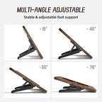 AFOOYO Bamboo Tablet Stand - Portable & Adjustable 5 Angles,Laptop Riser,Book Reading Stand,Compatible with 9.7/10.2/10.5/10.9/11 inches (Walnut Varnish) - Image 6