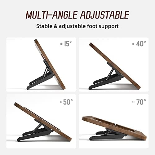 AFOOYO Bamboo Tablet Stand - Portable & Adjustable 5 Angles,Laptop Riser,Book Reading Stand,Compatible with 9.7/10.2/10.5/10.9/11 inches (Walnut Varnish) - Image 6