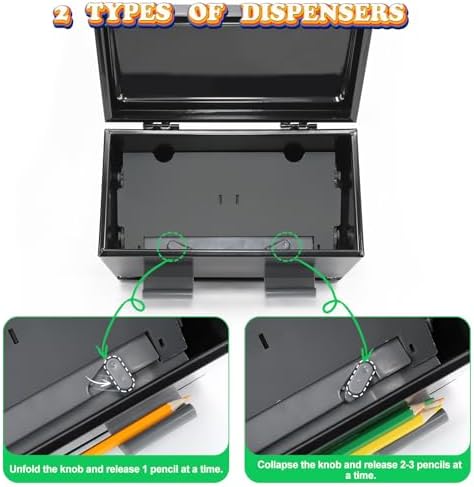 Pencil Dispenser for Classroom & Pencil Holder for Desk with 5 PCS Stickers - Image 2