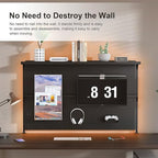 Clamp-On Desk Pegboard with Dual Monitor Stand, 59" Steel Privacy Panel with Modular Hooks & Movable Partition, Fits 0.59"–1.77" Desks, Ergonomic Storage Organizer for Office & Gaming Setup, Bla - Image 4