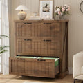 SEDETA Farmhouse 3 Drawer File Cabinet for Home Office,Brown by SEDETA