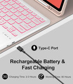 Touch Keyboard Case for Samsung Galaxy Tab S11 Ultra 14.6 Inch 2025, Galaxy Tab S11 Ultra Case Keypad with Precise Trackpad, Backlit Keyboard Cover with S Pen Holder for Samsung Tablet 14.6'', Pink - Image 6