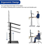 BESIGN LSX6 Computer Holder Stand, Ergonomic Adjustable Notebook Riser for Standing Work, Compatible with Air, Pro, Dell, HP, Lenovo More 10-14" Laptops, Black - Image 6