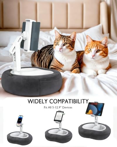 Miledi Tablet Pillow Stand for Bed with Detachable Snack Bowl, Black - Image 4