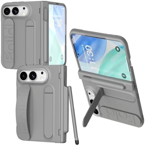 for iPhone Ultra Case with Pen Holder & Stylus & Finger Strap Gray by YQODSZ