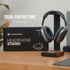 COREMINDED Universal Headphone Stand for Desk, Walnut Wood Headset Holder - Image 7