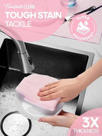 Fantasticlean Microfiber Cleaning Cloth Roll- 18'' x 12'', 36 Sheets (Pink) - Image 4