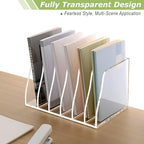 SANRUI Acrylic Desk File Organizer, Clear Magazine File Holder 6 Slot - Image 4