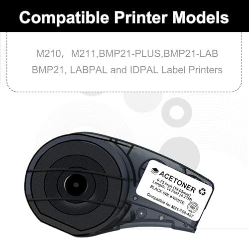 Compatible for M21-750-427 Black on White Self-Laminating Wire Wrap Label - Image 2