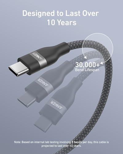 Anker Nano USB C to USB C Cable, 240W Fast Charging Cable (Black, 10ft) - Image 4