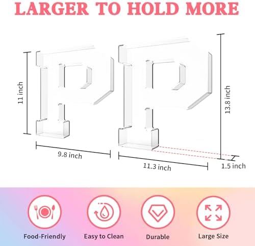 13.8" Acrylic Letter Charcuterie Tray,Fillable Alphabet Box (Letter P) - Image 2