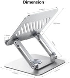 UGREEN Tablet Stand Holder for Desk with 360° Rotating Base Aluminum Dual Rod Support Adjustable Home Office Accessories Compatible with iPad Pro 13 12 11 Air Mini 5 4 3 Phone E-Reader Silver - Image 7
