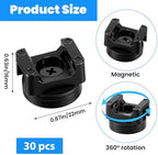 30 Pack Magnetic Zip Tie Mount Base Heavy Duty Magnetic Cable Zip Tie Base, Wire Holder Multipurpose Cable Ties Management Base Wire Clips Management for Home Office Marine Electrical Wiring (22 mm) - Image 2