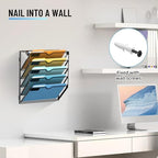 SUPEASY 5-Tier Hanging Wall File Organizer with Hooks, 2 Pack - Image 5