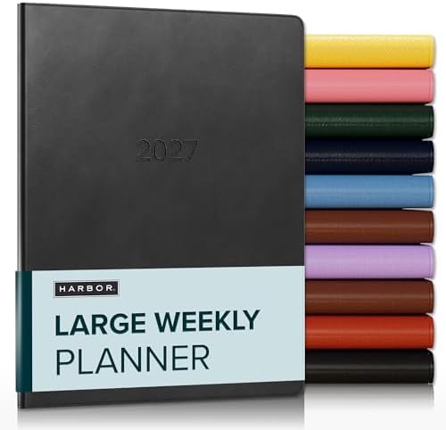 Harbor Large Weekly Monthly Planner 2026-2027 Cambridge Black by Harbor