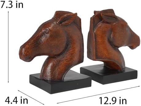 Guichifun Horse Head Decorative Bookends Holder Vintage Decor - Image 4