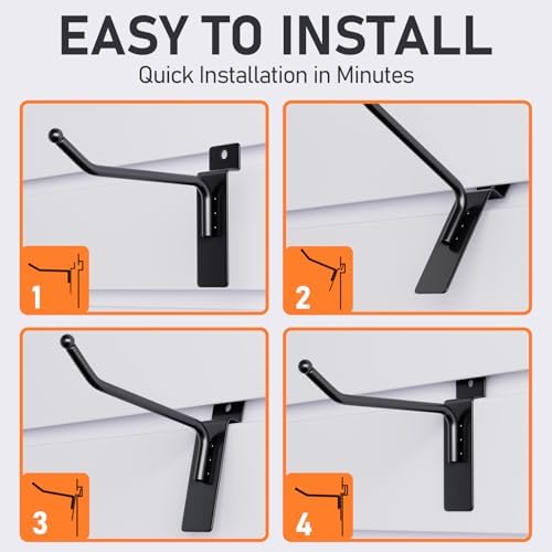 INCLY 60 Pack Slatwall Hooks, 4/6/8 Inch Slat Wall Hanging Hook and Hanger - Image 5