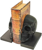 Heavy Duty Resin Skull Bookends, Gothic Shelf Desk Decor (Black) by LuckyVin