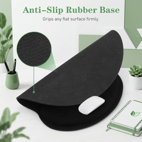 10 Pcs Ergonomic Mouse Pad and Keyboard with Wrist Support Set - Soft Memory Foam & Rubber Base Comfort Rest for Typing, Gaming, Computer, Laptop, Office, Home Use - Image 3