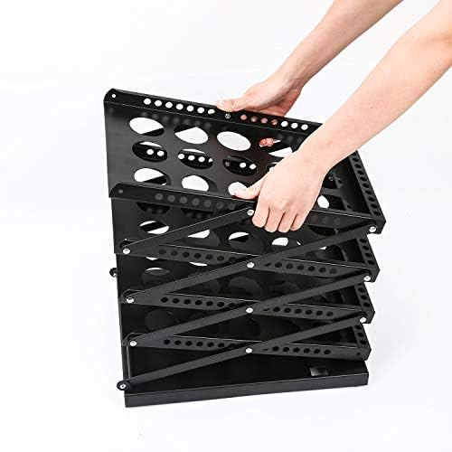 Polmart Portable Floor Display Rack for Magazines, Brochures & Flyers (Adjustable 4-Tier, Black) - Image 4