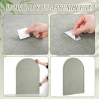 MotiMind Arched Felt Bulletin Board 35" x 24" Felt Wall Panels Large Arch Pin Cork Board No Drill Frameless Wall Tiles with 20 Gold Pins for Back to School Office Photo Display Home Decor(Sage Green) - Image 3