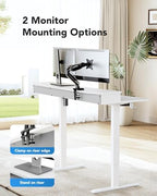HUANUO 48″ x 24″ Electric Standing Desk with 2 Drawers, C-Clamp Mount Compatible, Height Adjustable Computer Desk, Home Office Stand Up Desk with 4 Preset Heights & 2 Hooks, White - Image 4