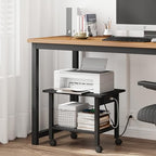 TUTOTAK Printer Stand, 2 Tier Rolling Printer Cart with Charging Station - Image 6