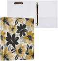 Black Gold Flower 3 Ring Binders 1.5 Inch Clear View Three Ring Binders Versatile Binder for Work School Office Supply 1 Pack by Unknown