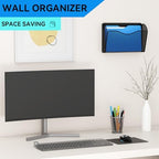 6 Single Pocket Wall File Holder, Mesh Hanging File Folder Paper Organizer, Vertical Wall Mounted Mail Basket, Storage Organization Magazine Rack for Office, Home and School, Black - Image 2