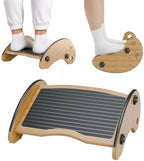 Bamboo Foot Rest for Under Desk at Work, Adjustable Foot Stool, 2-in-1 Reversible Rocking Footrest, Static Leg Rest, 16in Wide Surface, Non-Slip Breathable Pad, Home Office Ergonomic Support at Work by KomfiNest