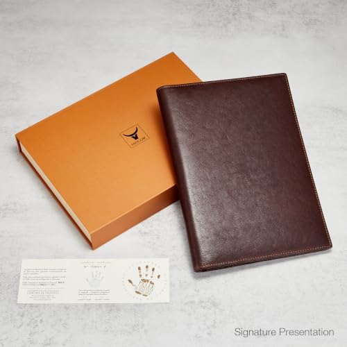 HISCOW Slim Leather Junior Padfolio, 5x8 Notepad Cover, Veg-Tanned Coffee - Image 7