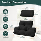 2 Piece Neck Pillow and Lumbar Support Back Cushion Set for Recliner, Black - Image 2