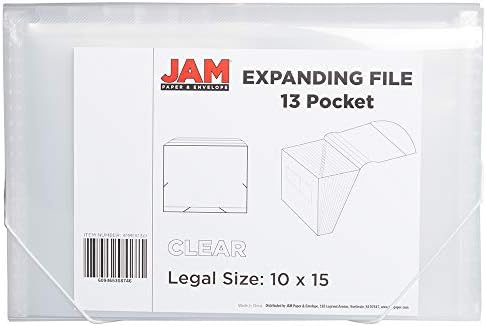 JAM PAPER Accordion Folders - 13 Pocket Plastic Expanding File - Legal Size - 10 x 15 - Clear - 2/Pack - Image 3