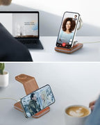 JoyGeek 3 in 1 Charging Station for Apple Devices, Wireless Charger Stand for iPhone 17/16/15/14/13/12/11/SE/X Pro Max Plus - Apple Watch 11/10/9/Ultra 2/8/SE/7/6/5 - AirPods Pro 2/3/2 - Image 4