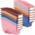 Geetery 12 Pack Non-Tip Book Bins with Stabilizer Wings,lables, Boho by Geetery