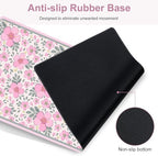 Floral Desk Mat, 4in1 Large Mouse Pad with Wrist Rest, Cute Desk Matt for Desktop, Deskpad Mat, Anti-Slip XXL Computer Ergonomic Mousepad with Wrist Support for Keyboard and Mouse I Pink Flowers - Image 7