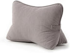Pat. Pend. Corduroy Lumbar Support Pillow for Watching TV, Reading & Gaming, Triangle Cushion for Sofa, Armchair, Couch or Bed, Removable Washable Cover, Light Gray by Ailuteie