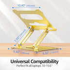 Urmust Adjustable Laptop Stand for Desk, 10-15.6“ Laptop Riser, Gold - Image 6