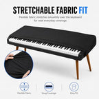 88 Key Keyboard Cover for Kawai ES520 2020-2026, Stretchy Dust Cover with Adjustable Cord for Digital Piano, Electric Keyboard, Studio and Daily Practice - Image 4